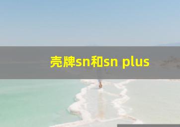 壳牌sn和sn plus